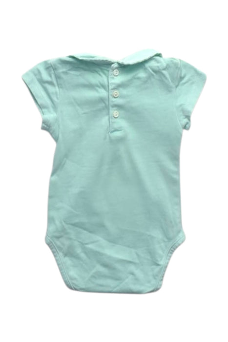 A Teal Short Sleeve Bodysuits from Chateau de Sable in size 0-3M for girl. (Back View)