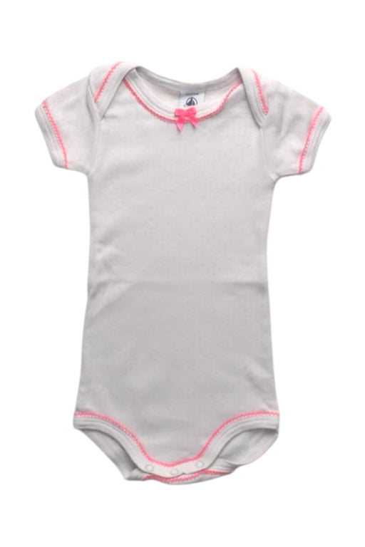 A White Short Sleeve Bodysuits from Petit Bateau in size 3-6M for girl. (Front View)