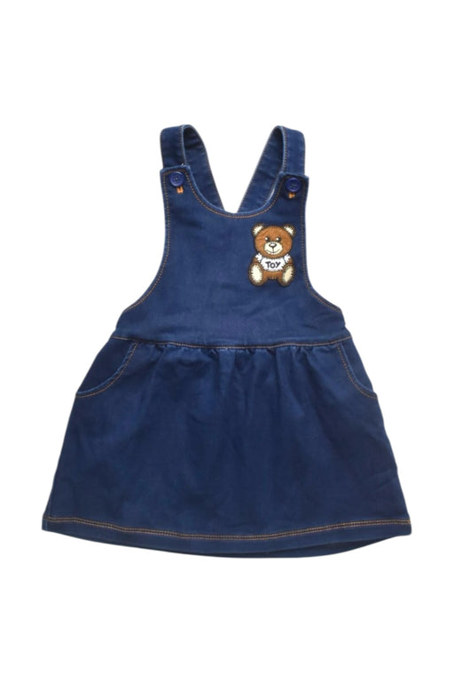 A Navy Overall Dresses from Moschino in size 2T for girl. (Front View)