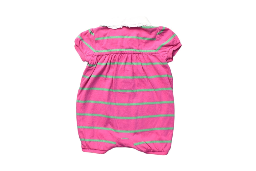 A Pink Short Sleeve Rompers from Ralph Lauren in size 0-3M for girl. (Back View)