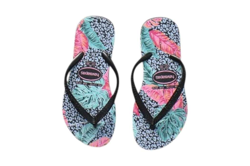 A Multicolour Flip Flops from Havaianas in size 5T for girl. (Back View)