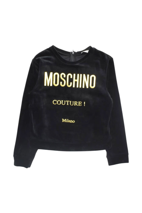 A Black Long Sleeve Tops from Moschino in size 10Y for girl. (Front View)