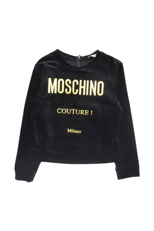 A Black Long Sleeve Tops from Moschino in size 10Y for girl. (Front View)