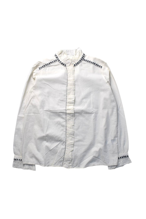 A White Long Sleeve Shirts from Bonpoint in size 10Y for girl. (Front View)