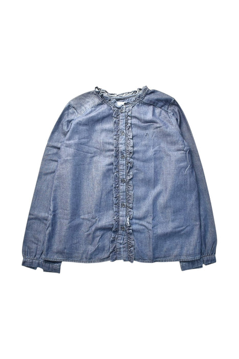 A Blue Long Sleeve Shirts from Bonpoint in size 8Y for girl. (Front View)