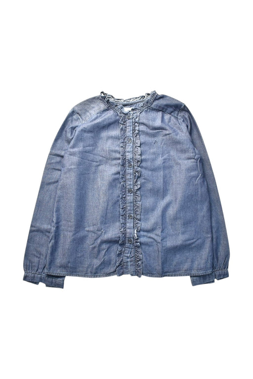 A Blue Long Sleeve Shirts from Bonpoint in size 8Y for girl. (Front View)