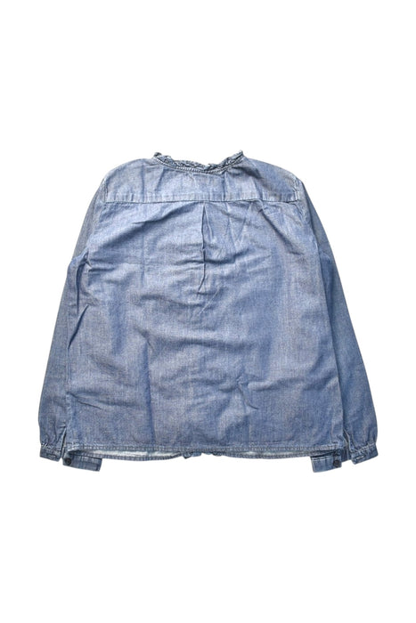 A Blue Long Sleeve Shirts from Bonpoint in size 8Y for girl. (Back View)