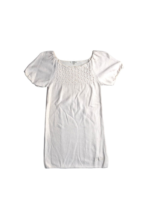A White Short Sleeve Dresses from Chloe in size 8Y for girl. (Front View)