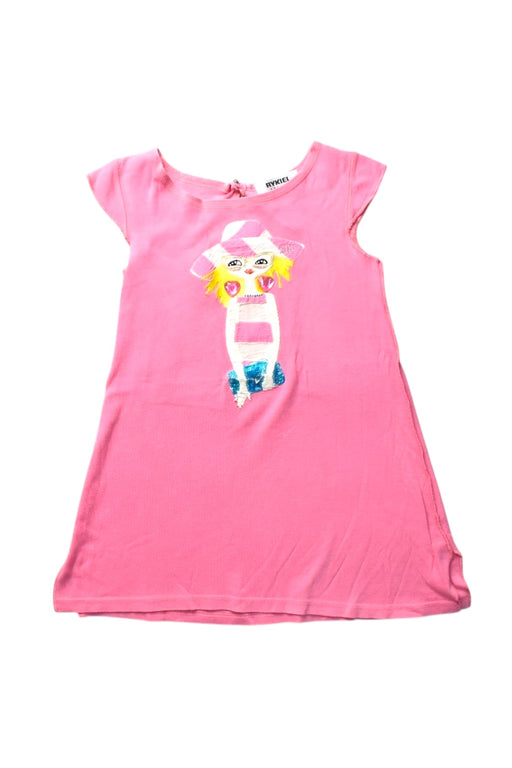 A Pink Short Sleeve Dresses from Rykiel Enfant in size 3T for girl. (Front View)