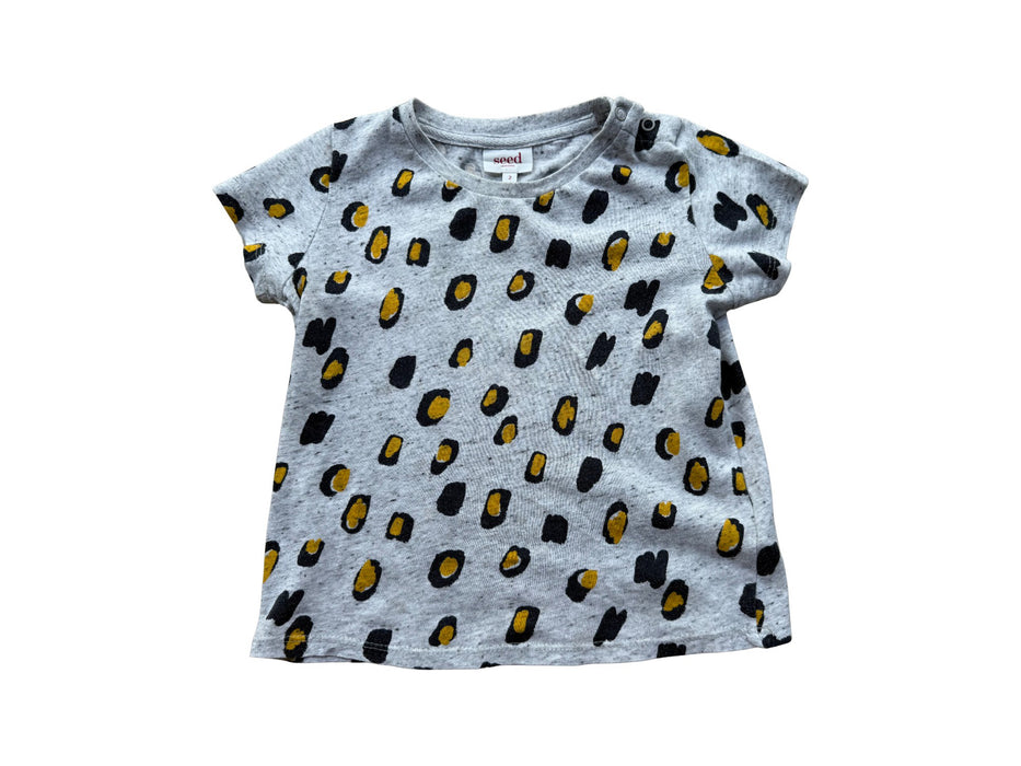 A Grey Short Sleeve T Shirts from Seed in size 2T for neutral. (Front View)