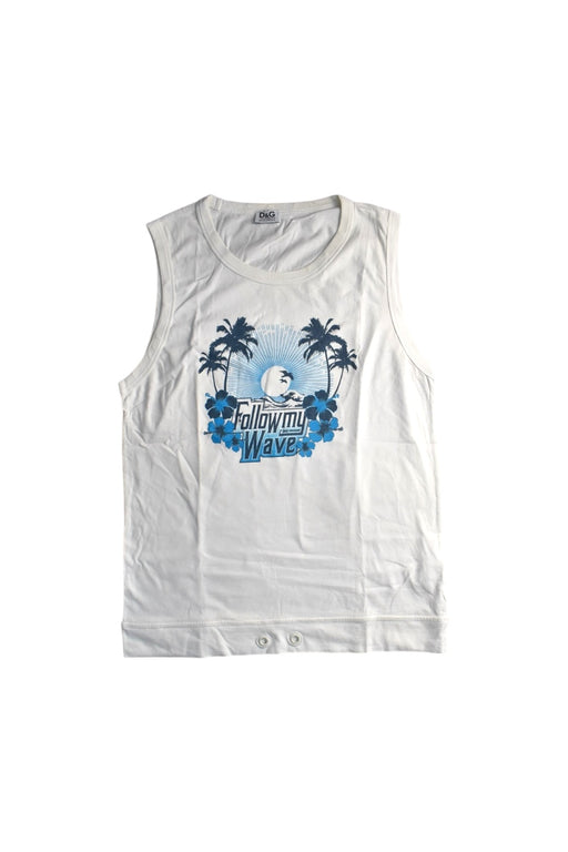 A White Sleeveless T Shirts from Dolce & Gabbana in size 14Y for boy. (Front View)