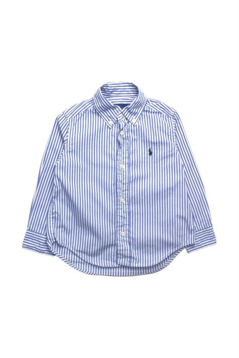 A Blue Long Sleeve Shirts from Polo Ralph Lauren in size 2T for boy. (Front View)