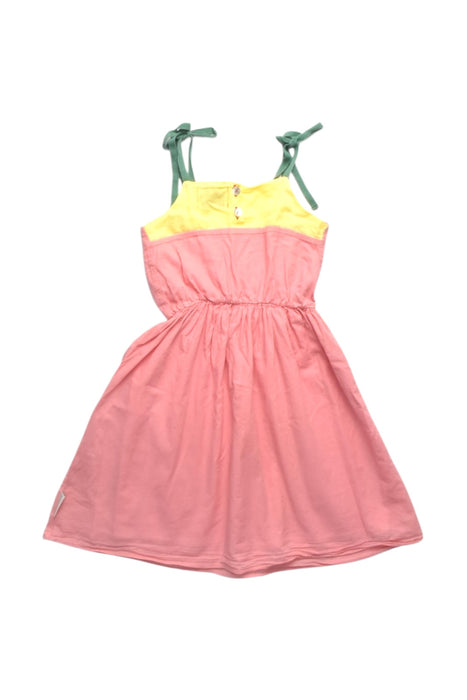 A Pink Sleeveless Dresses from Piupiuchick  in size 3T for girl. (Back View)