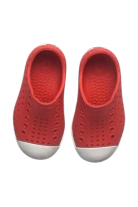 A Red Slip Ons from Native Shoes in size 18-24M for boy. (Back View)