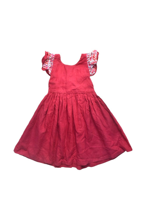 A Red Sleeveless Dresses from Elizabeth Little in size 4T for girl. (Front View)