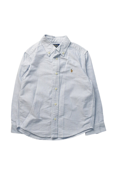 A Blue Long Sleeve Shirts from Polo Ralph Lauren in size 5T for boy. (Front View)