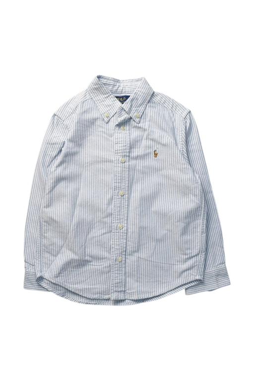 A Blue Long Sleeve Shirts from Polo Ralph Lauren in size 5T for boy. (Front View)