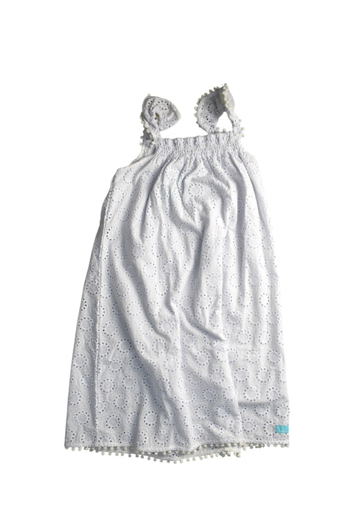 A White Sleeveless Dresses from Emma Laue in size 8Y for girl. (Front View)