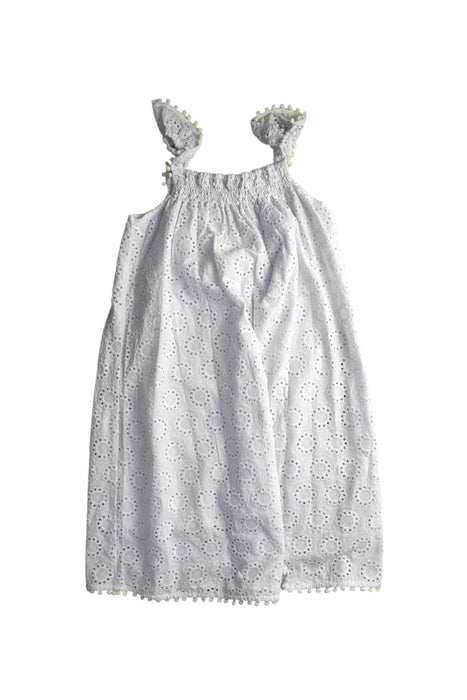 A White Sleeveless Dresses from Emma Laue in size 8Y for girl. (Back View)
