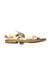 A Gold Sandals from Jacadi in size 5T for girl. (Front View)