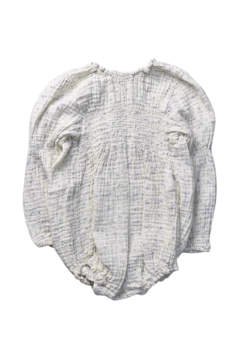 A White Long Sleeve Rompers from Nothing Fits But in size 12-18M for girl. (Front View)