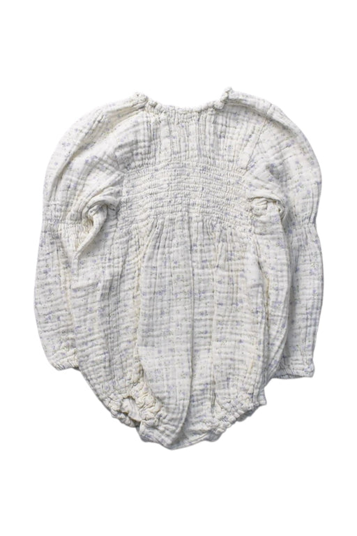 A White Long Sleeve Rompers from Nothing Fits But in size 12-18M for girl. (Front View)
