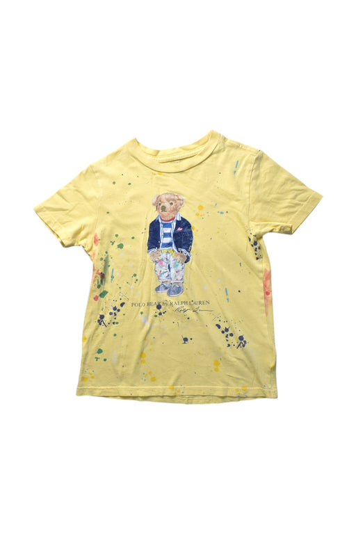 A Yellow Short Sleeve T Shirts from Polo Ralph Lauren in size 7Y for boy. (Front View)