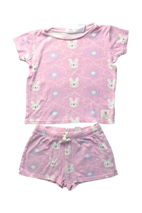 A Pink Shorts Sets from Seed in size 4T for girl. (Front View)