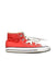 A Red Sneakers from Converse in size 3T for boy. (Front View)