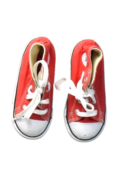 A Red Sneakers from Converse in size 3T for boy. (Back View)