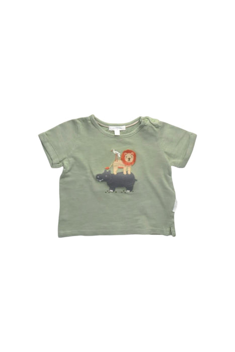 A Green Short Sleeve T Shirts from Purebaby in size 6-12M for boy. (Front View)
