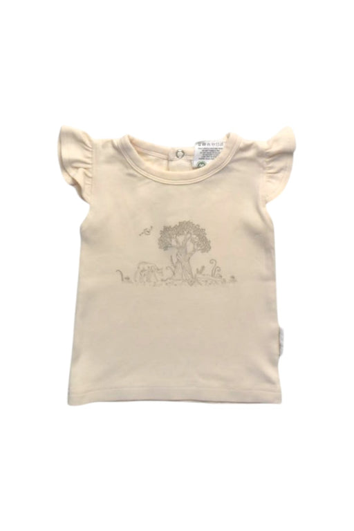 A Ivory Short Sleeve Tops from Aster & Oak in size 3-6M for girl. (Front View)