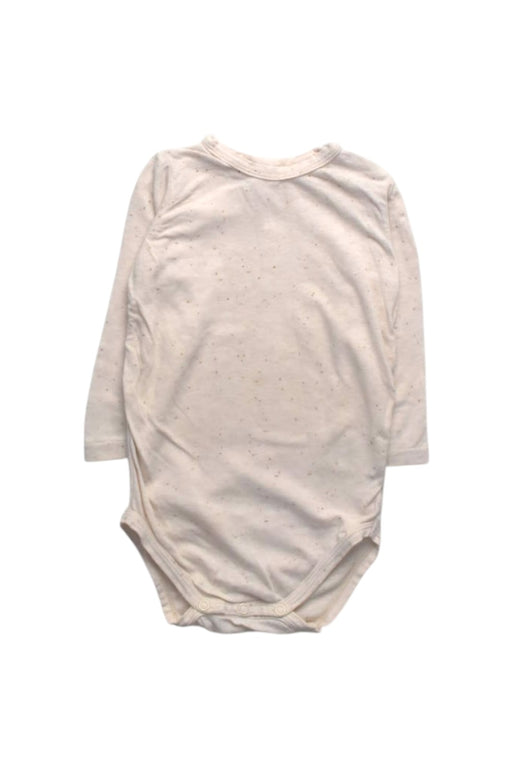 A White Long Sleeve Bodysuits from Seed in size 3-6M for girl. (Front View)