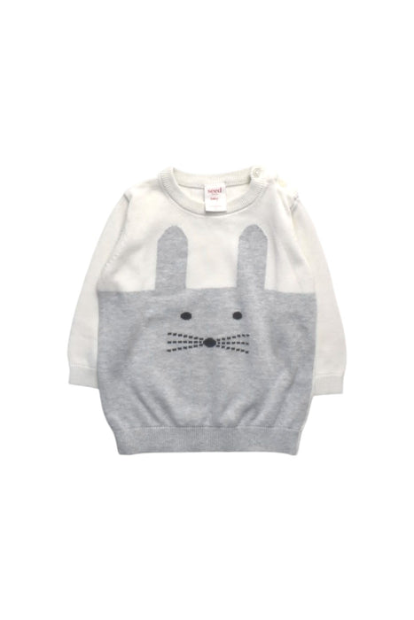 A Grey Knit Sweaters from Seed in size 6-12M for boy. (Front View)