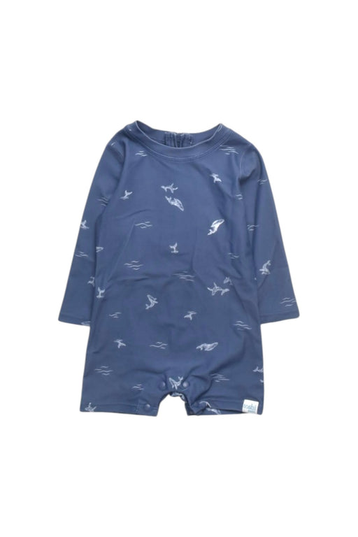A Navy Swimsuits from Toshi in size 6-12M for boy. (Front View)