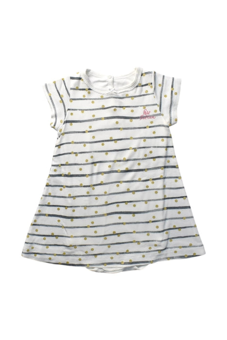 A White Short Sleeve Dresses from Petit Bateau in size 3T for girl. (Front View)