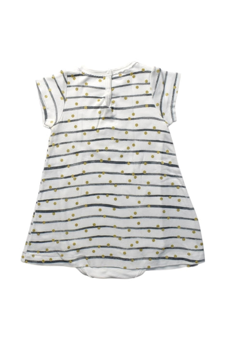 A White Short Sleeve Dresses from Petit Bateau in size 3T for girl. (Back View)