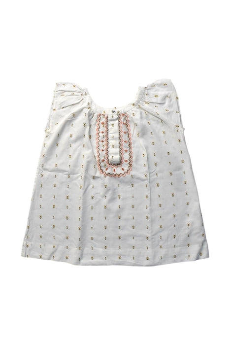 A White Sleeveless Tops from Velveteen in size 2T for girl. (Front View)