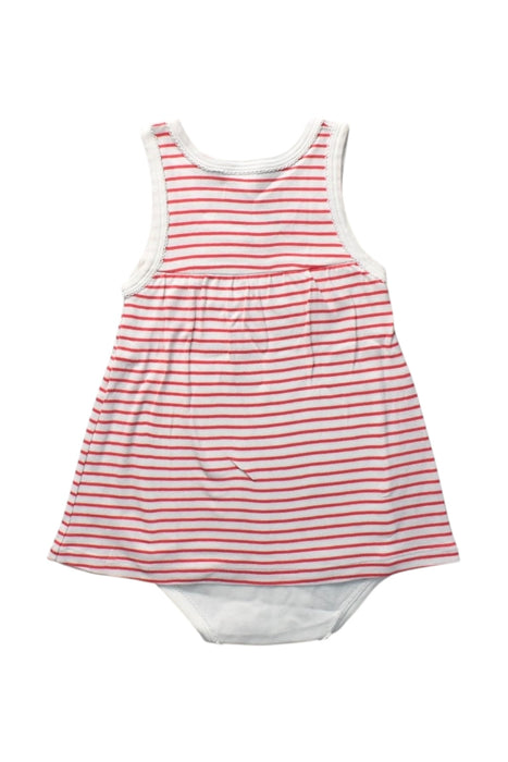 A Red Sleeveless Rompers from Petit Bateau in size 3T for girl. (Back View)