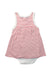 A Red Sleeveless Rompers from Petit Bateau in size 3T for girl. (Back View)