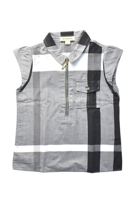 A Black Sleeveless Shirts from Burberry in size 4T for girl. (Front View)