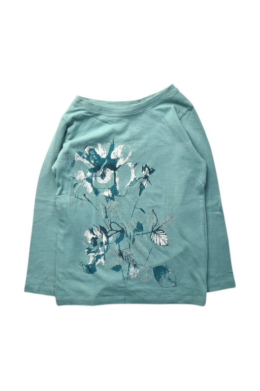 A Teal Long Sleeve Tops from Bonpoint in size 4T for girl. (Front View)