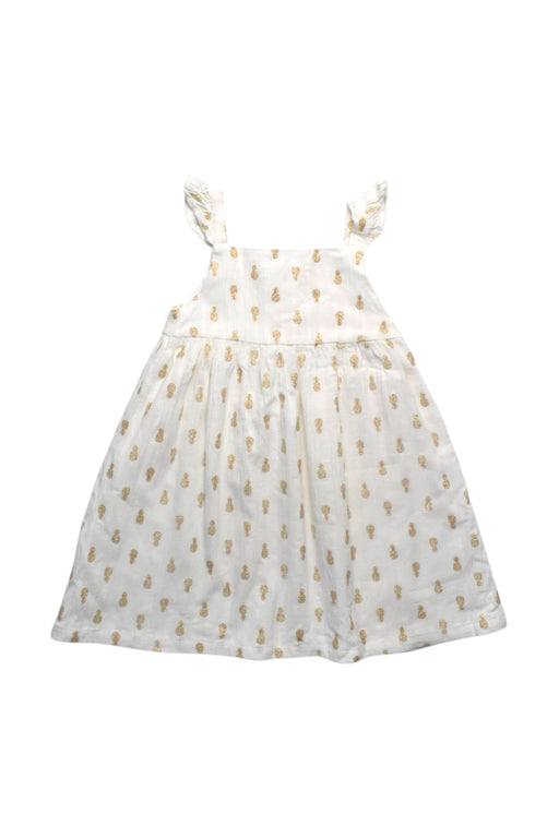 A White Sleeveless Dresses from Du Pareil au même in size 4T for girl. (Front View)