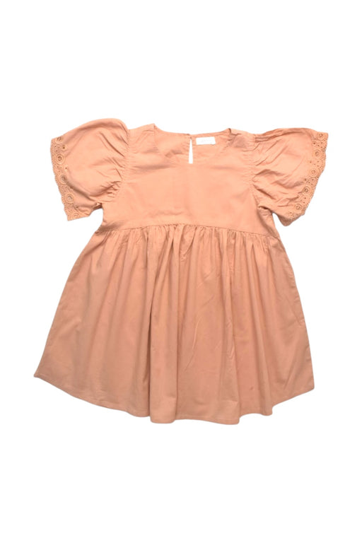 A Peach Short Sleeve Dresses from Jamie Kay in size 5T for girl. (Front View)