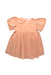 A Peach Short Sleeve Dresses from Jamie Kay in size 5T for girl. (Front View)