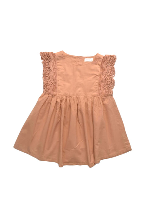 A Peach Sleeveless Dresses from Jamie Kay in size 3T for girl. (Front View)