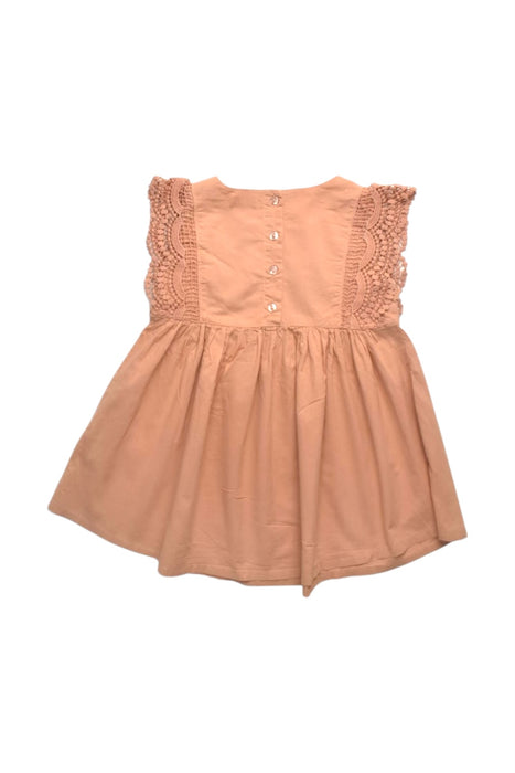 A Peach Sleeveless Dresses from Jamie Kay in size 3T for girl. (Back View)