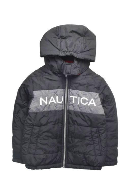 A Black Puffer/Quilted Jackets from Nautica in size 4T for boy. (Front View)