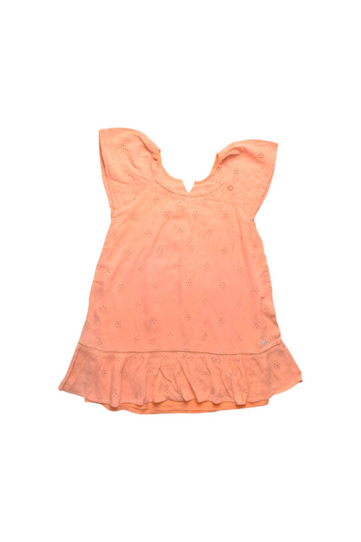 A Peach Sleeveless Dresses from IKKS in size 6T for girl. (Front View)