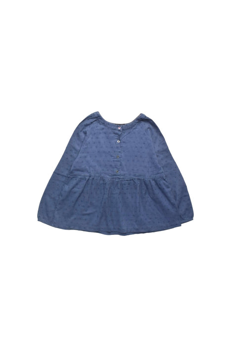 A Blue Long Sleeve Tops from Velveteen in size 8Y for girl. (Front View)
